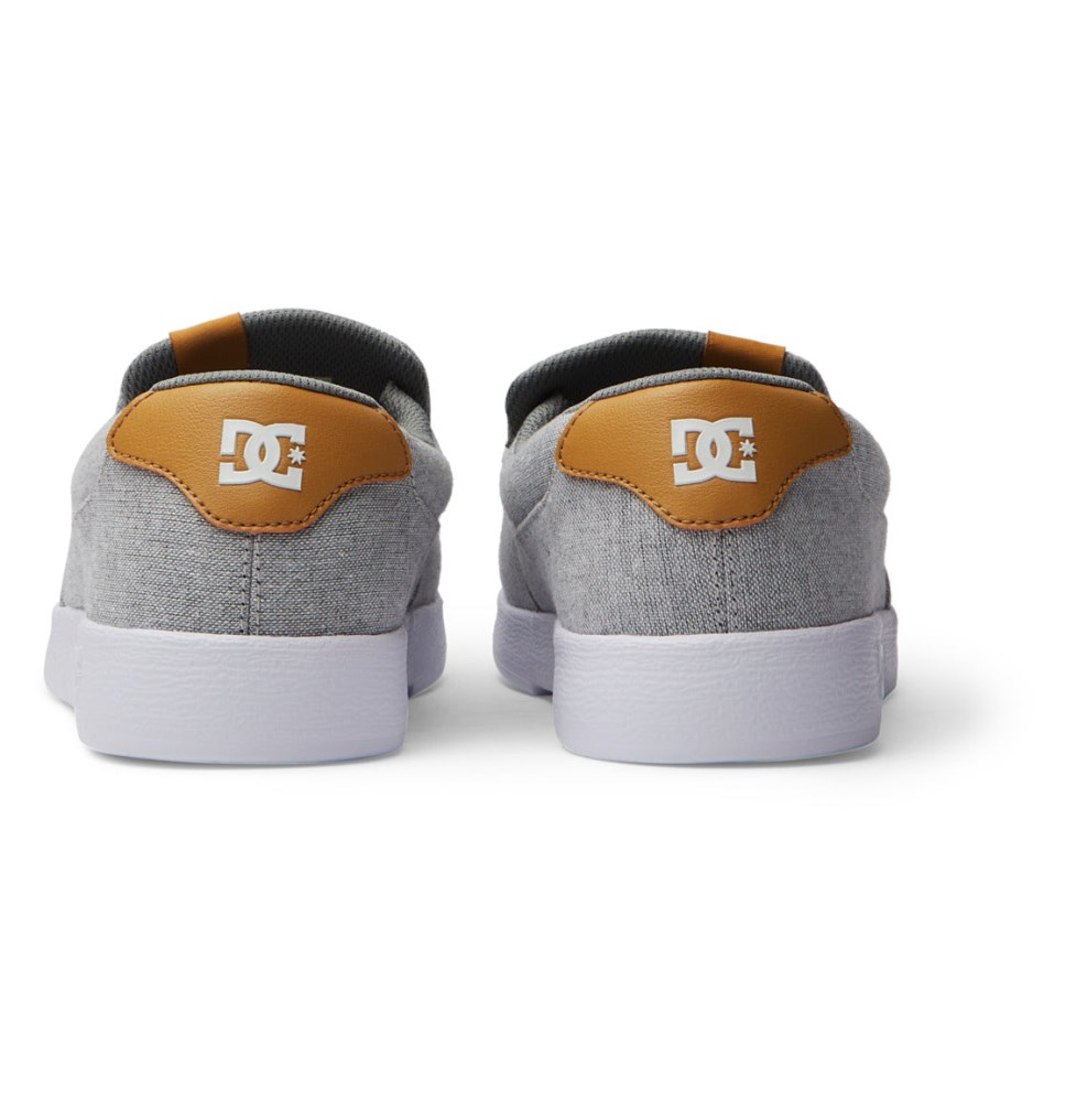 Basket Slip On DC Shoes France Villain Blanche Grise Homme | ARM-1009541