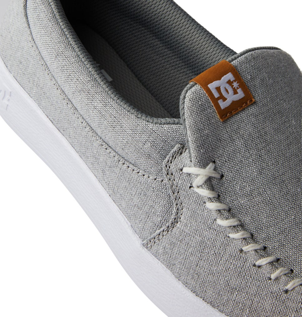 Basket Slip On DC Shoes France Villain Blanche Grise Homme | ARM-1009541