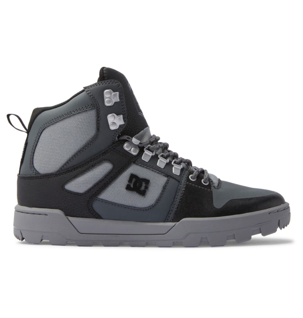 Botte Hiver DC Shoes France Pure High-Top Water-Resistant Noir Grise Noir Homme | DUO-4222958