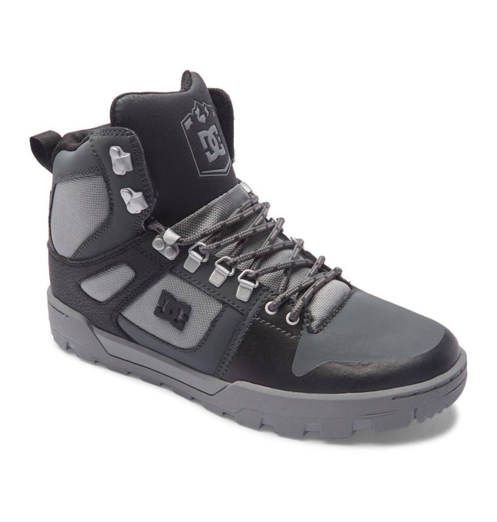 Botte Hiver DC Shoes France Pure High-Top Water-Resistant Noir Grise Noir Homme | DUO-4222958