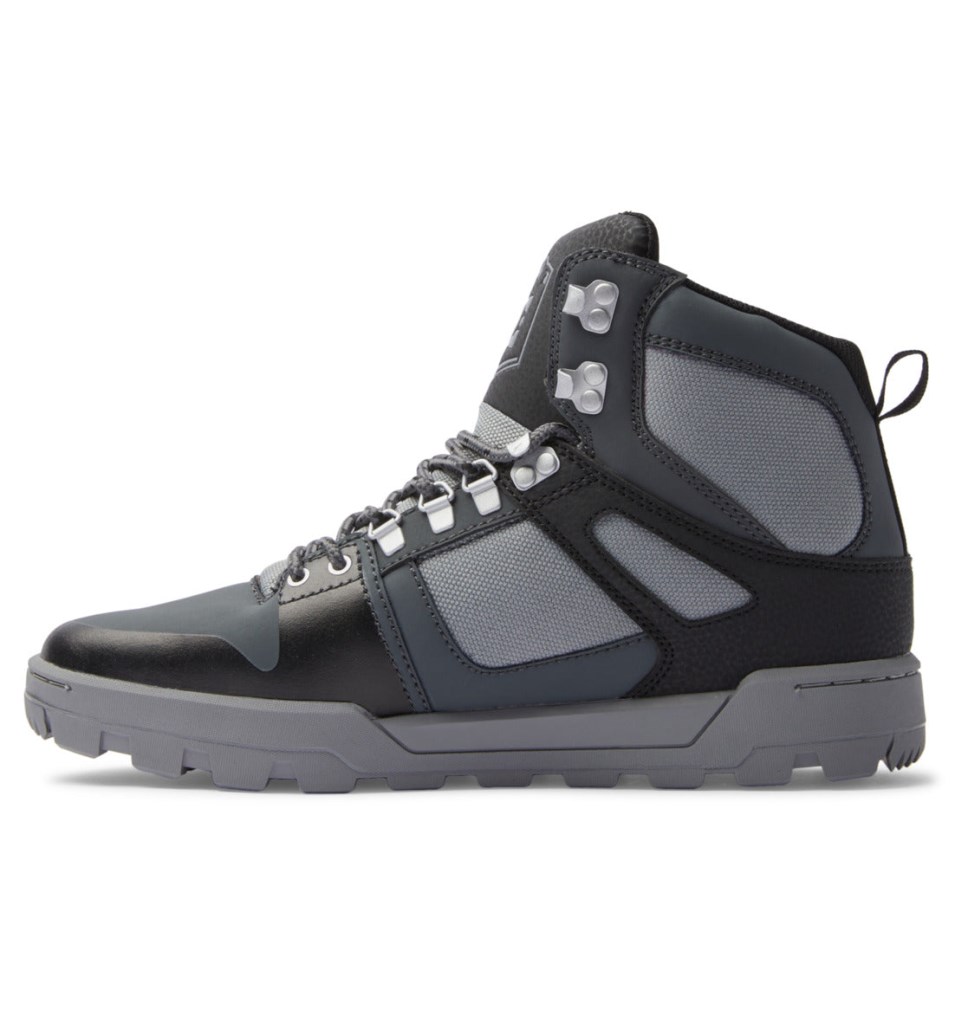 Botte Hiver DC Shoes France Pure High-Top Water-Resistant Noir Grise Noir Homme | DUO-4222958