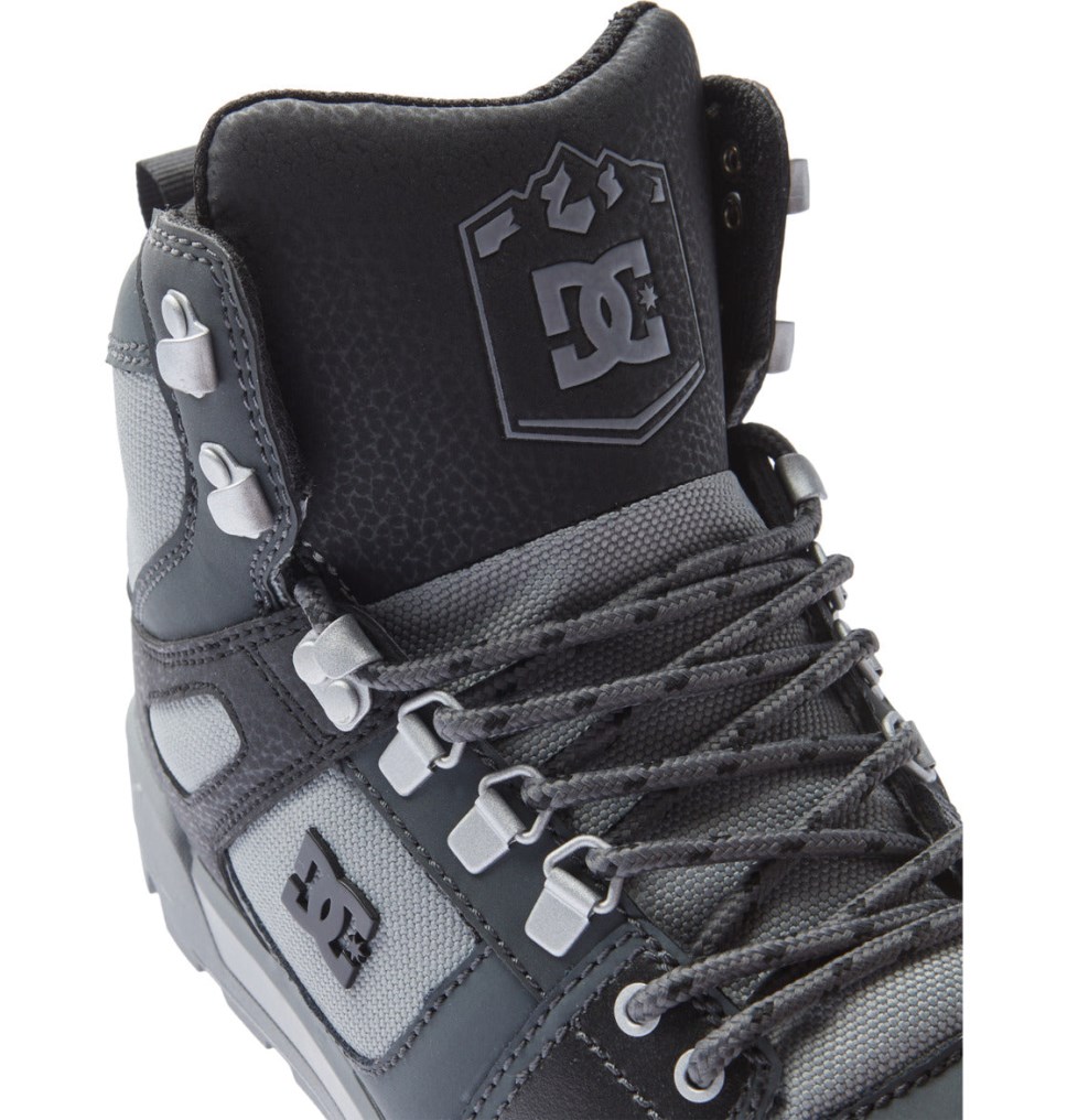 Botte Hiver DC Shoes France Pure High-Top Water-Resistant Noir Grise Noir Homme | DUO-4222958