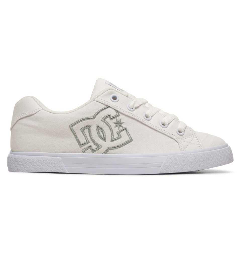 Basket DC Shoes France Chelsea Tx Blanche Argent Femme | MKA-7743719