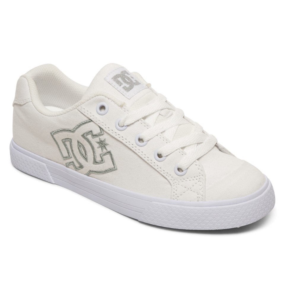 Basket DC Shoes France Chelsea Tx Blanche Argent Femme | MKA-7743719