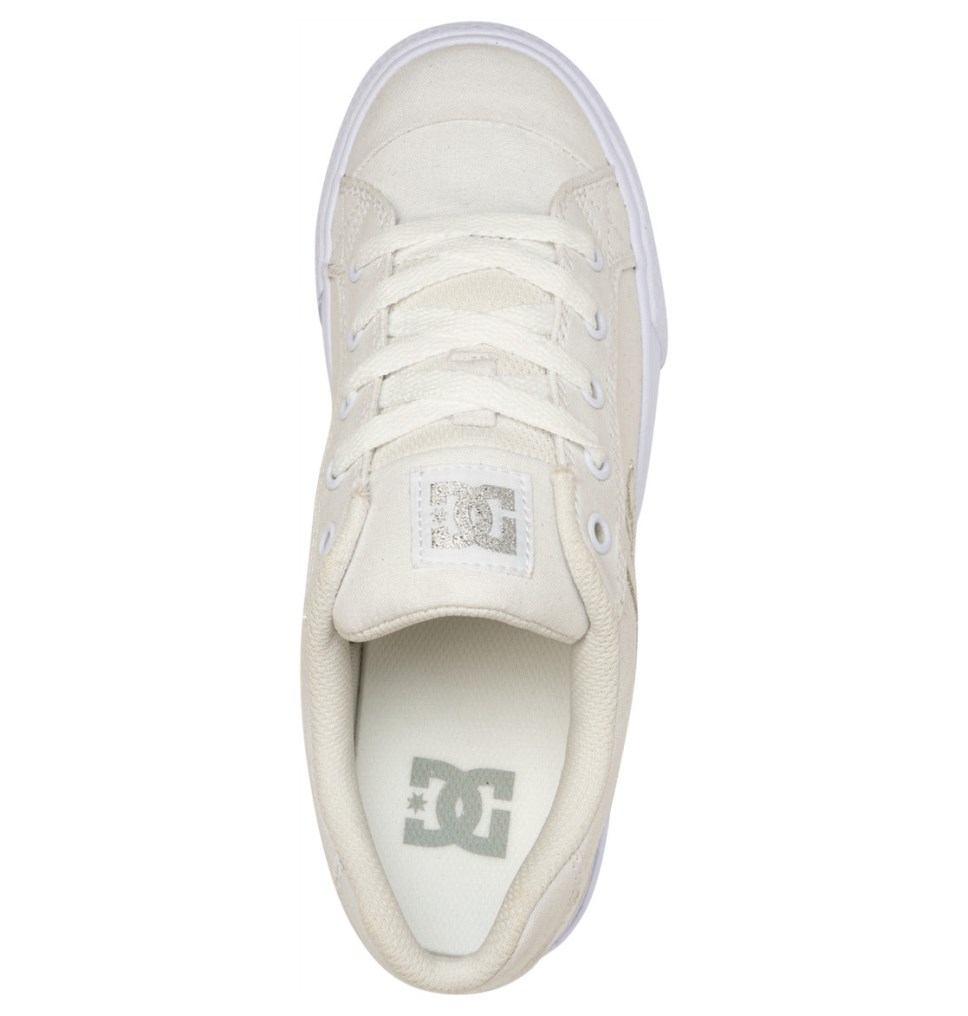 Basket DC Shoes France Chelsea Tx Blanche Argent Femme | MKA-7743719