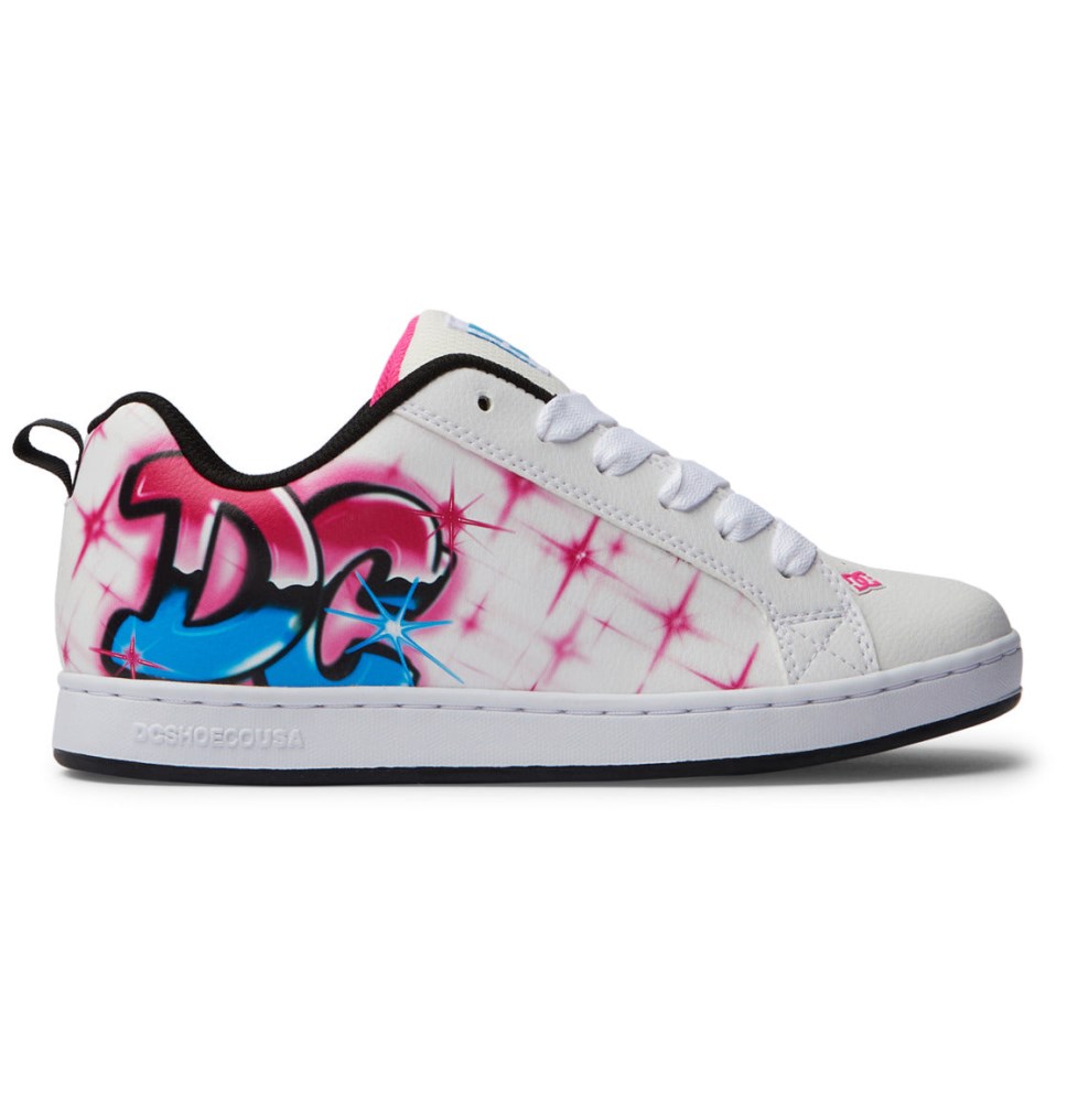 Basket DC Shoes France Graffiti Print Court Graffik Rose Clair Femme | QQN-8581494