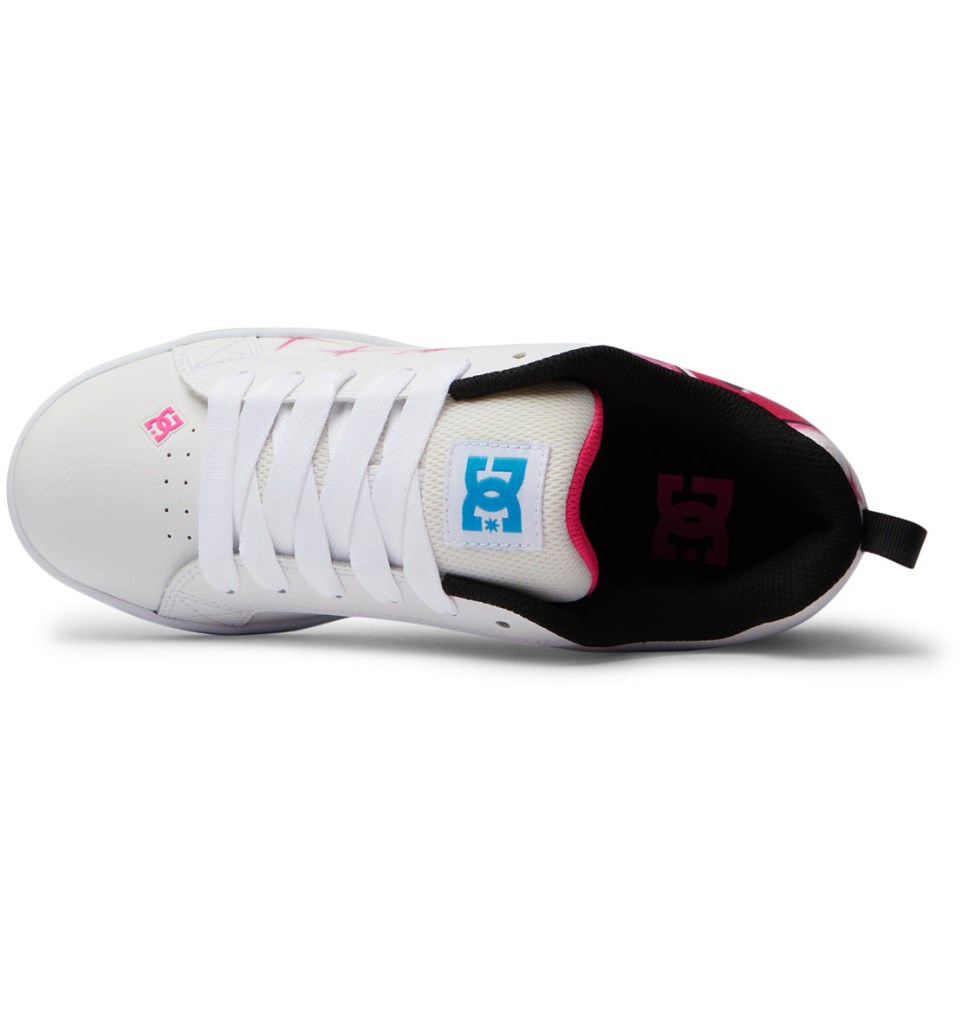 Basket DC Shoes France Graffiti Print Court Graffik Rose Clair Femme | QQN-8581494