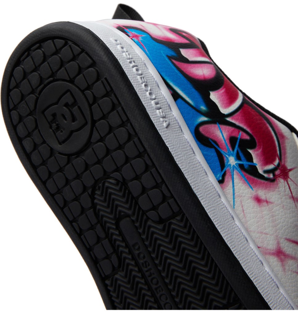 Basket DC Shoes France Graffiti Print Court Graffik Rose Clair Femme | QQN-8581494