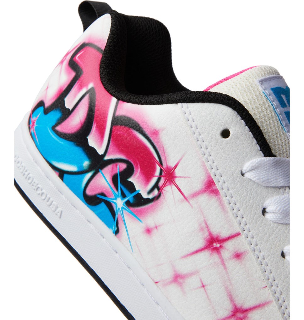 Basket DC Shoes France Graffiti Print Court Graffik Rose Clair Femme | QQN-8581494