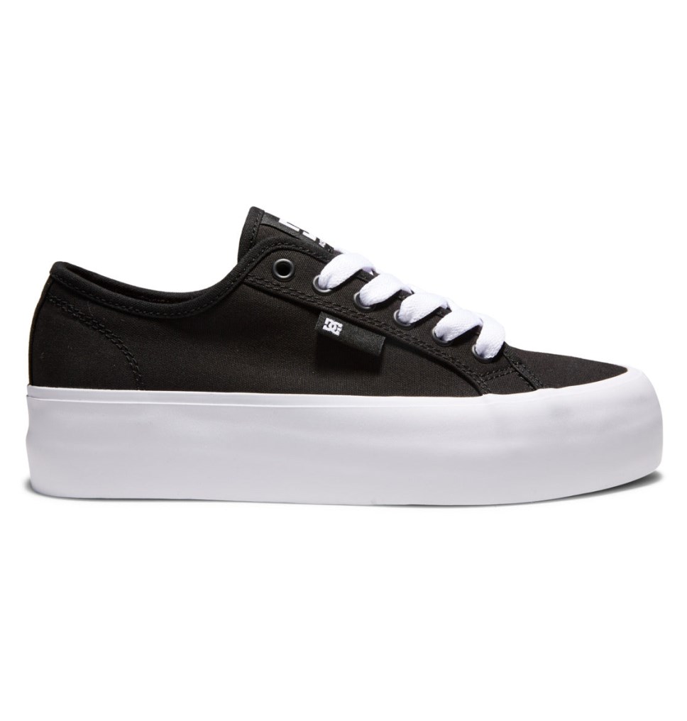 Basket DC Shoes France Manual Platform Noir Blanche Femme | AXY-2587841