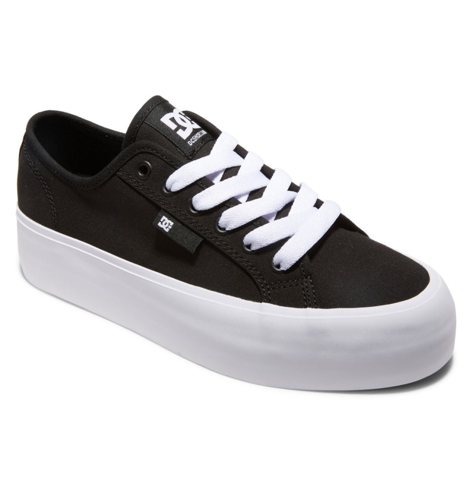 Basket DC Shoes France Manual Platform Noir Blanche Femme | AXY-2587841