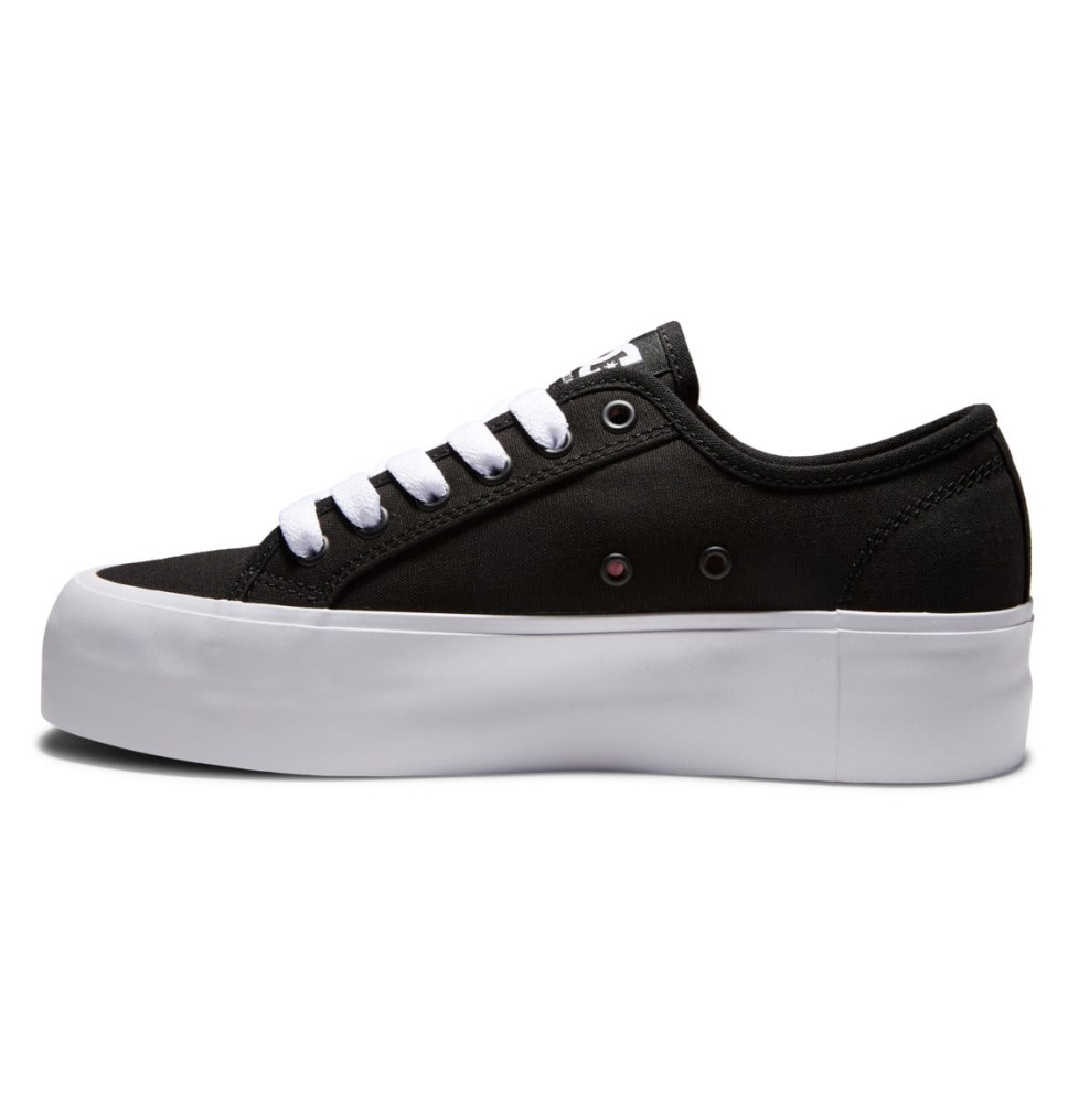 Basket DC Shoes France Manual Platform Noir Blanche Femme | AXY-2587841