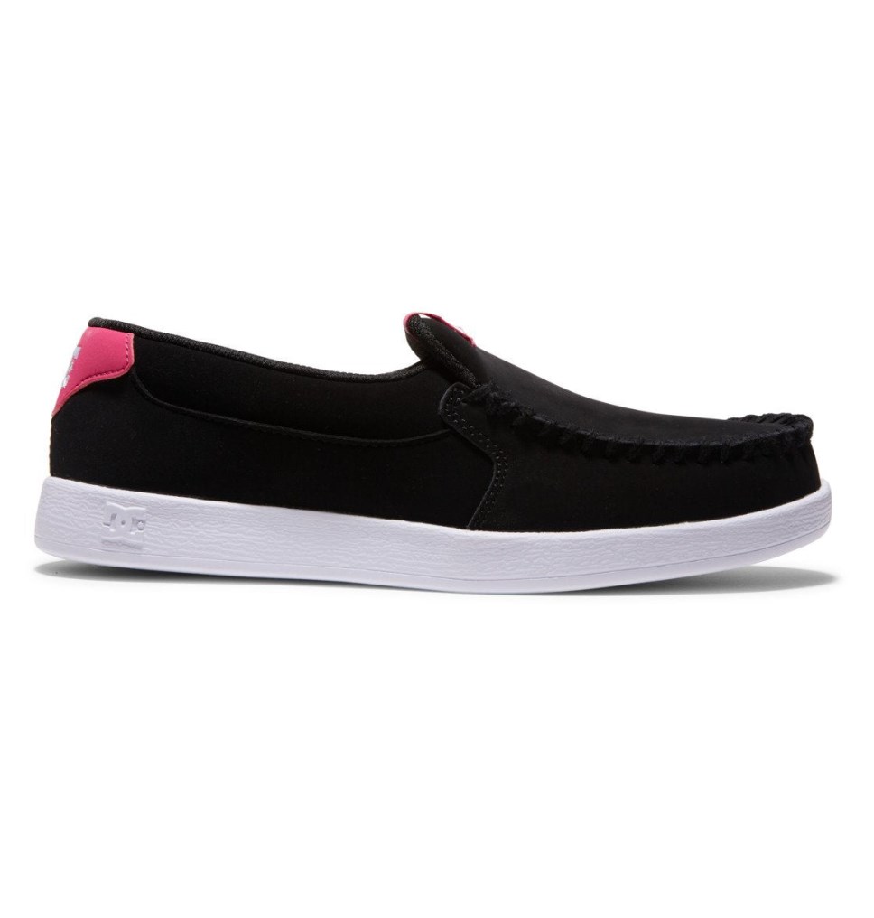 Basket Slip On DC Shoes France Villain Noir Rose Femme | AJH-8534929