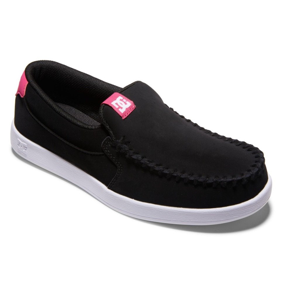 Basket Slip On DC Shoes France Villain Noir Rose Femme | AJH-8534929