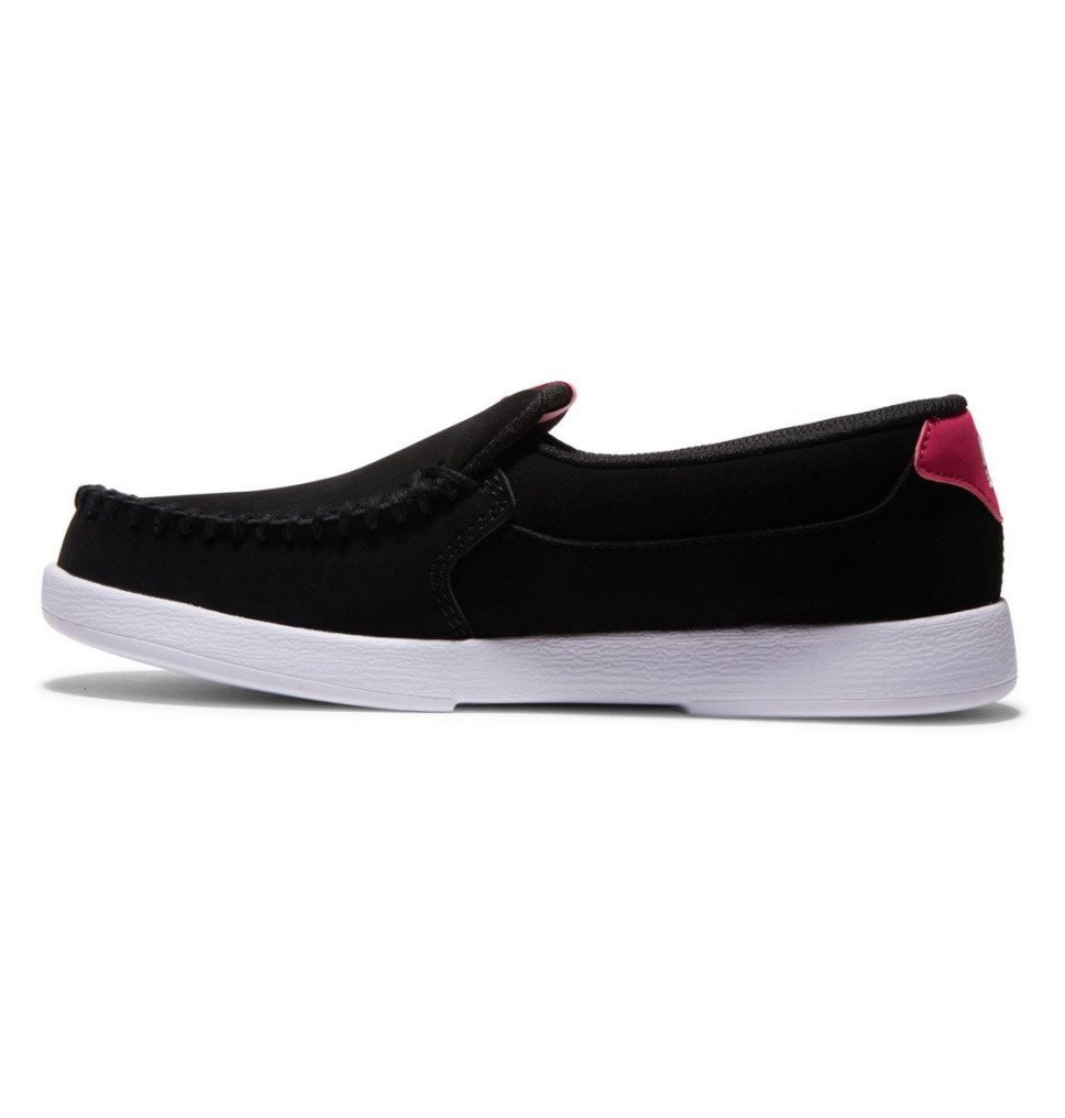 Basket Slip On DC Shoes France Villain Noir Rose Femme | AJH-8534929