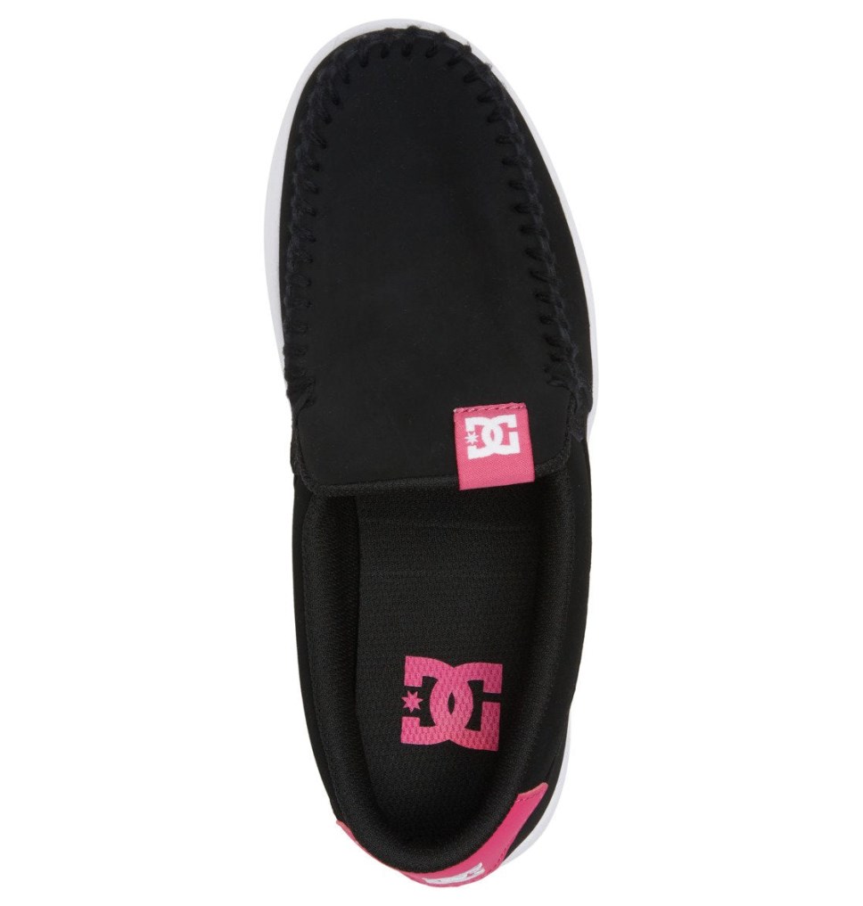 Basket Slip On DC Shoes France Villain Noir Rose Femme | AJH-8534929