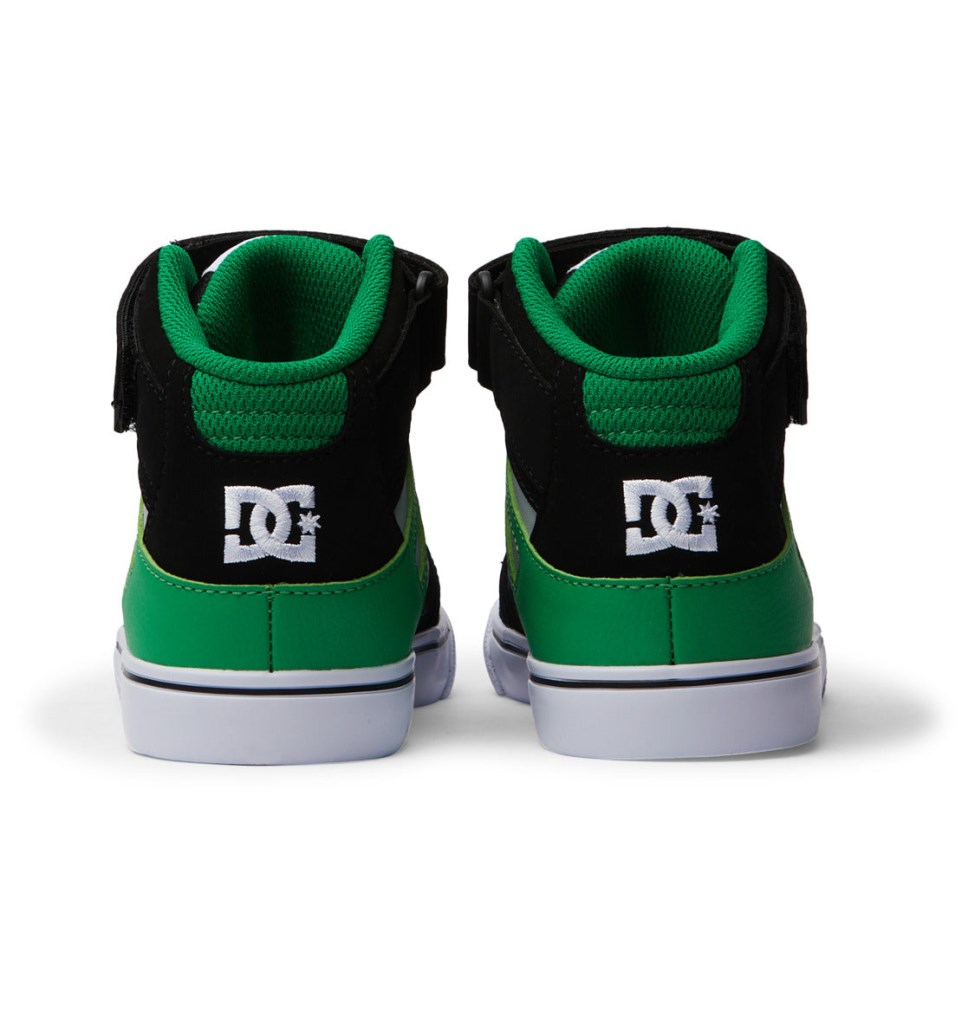 Basket Montante DC Shoes France Pure High Elastic Lace Noir Vert Enfant | ZGH-2612938